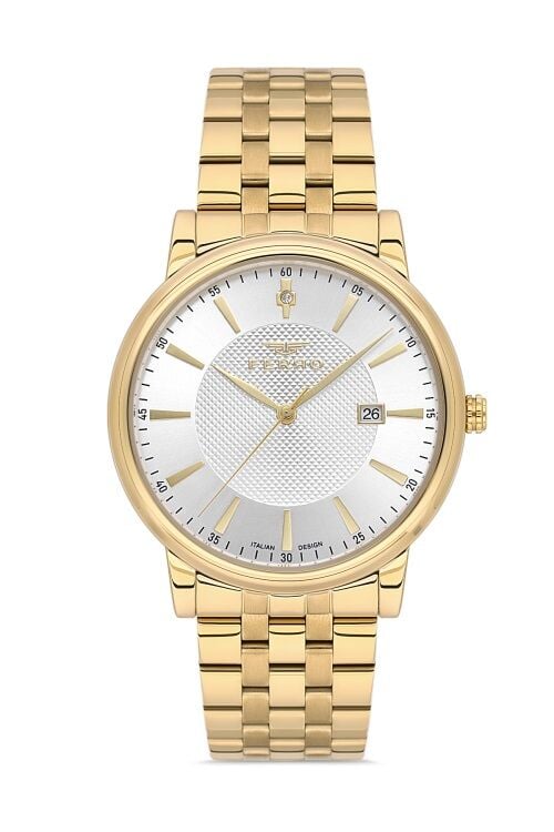 Ferro Sarı Çelik Kordon Erkek Kol Saati F11479AWT-B 3 ATM Su Geçirmez 2 Yıl Garantili Hediye Paketli