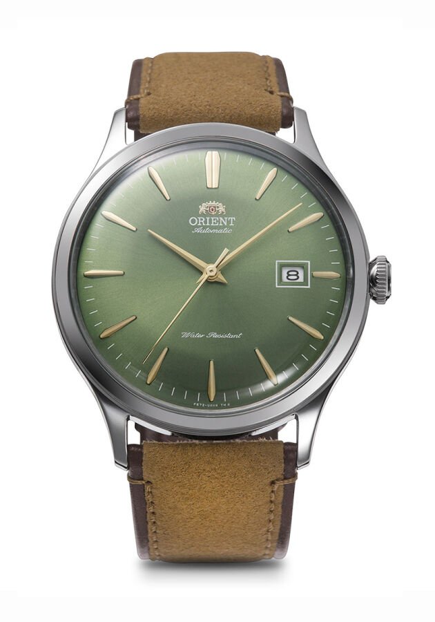 Orient Bambino RA-AC0P01E30B Kurmalı Otomatik Deri Kahverengi Yeşil Kadran 42 mm Erkek Kol Saati