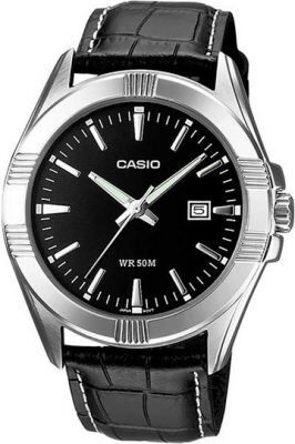 Casio MTP-1308L-1AVDF Quartz Deri Siyah 44 mm Erkek Kol Saati