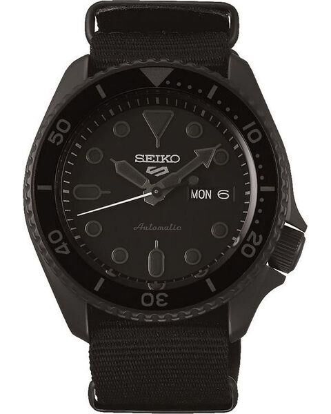 Seiko 5 Sports SRPD79K Otomatik Nato Siyah Hardlex Cam 10 ATM 43 mm Erkek Kol Saati