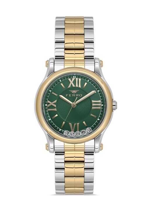 Ferro Sarı ve Gümüş Çelik Kordon Kadın Kol Saati FL21478AWT-D6 3ATM Su Geçirmez 2 Yıl Garantili