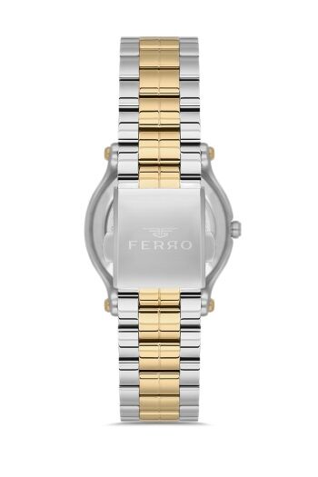 Ferro Sarı ve Gümüş Çelik Kordon Kadın Kol Saati FL21478AWT-D6 3ATM Su Geçirmez 2 Yıl Garantili