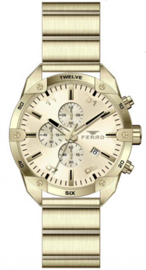Ferro FM40101A-B 46 mm Altın Erkek Kol Saati