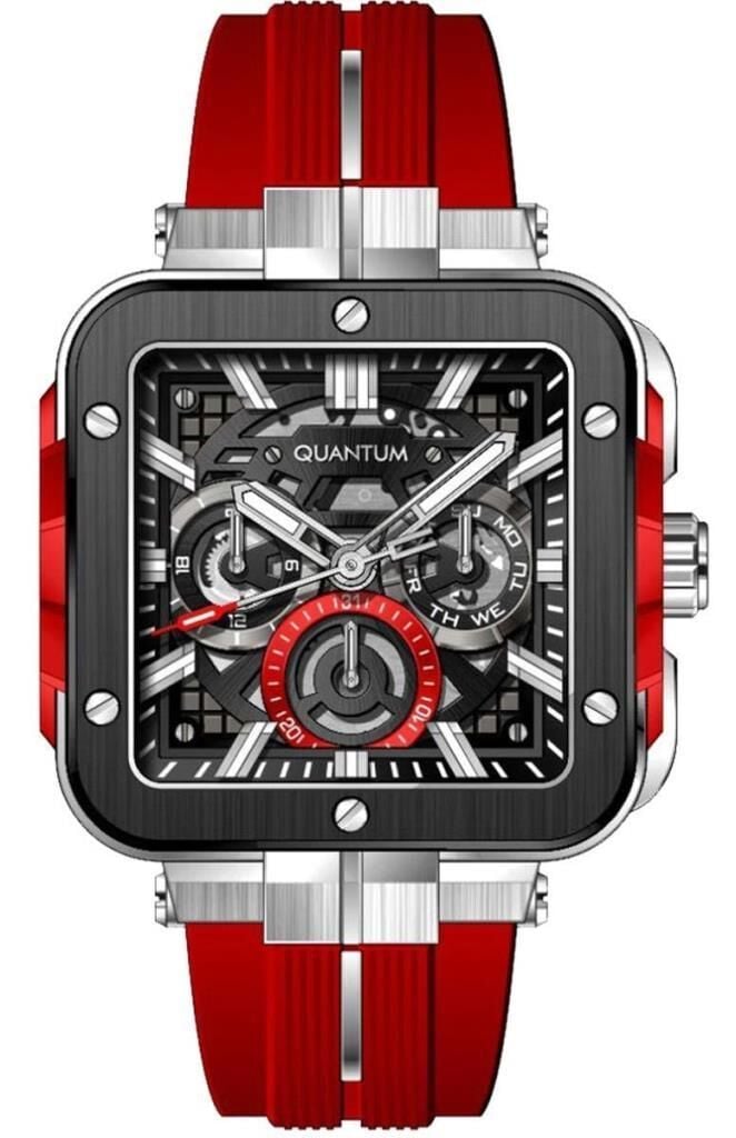 Quantum PWG1102.358 Quartz Silikon Kırmızı 44 mm Erkek Kol Saati