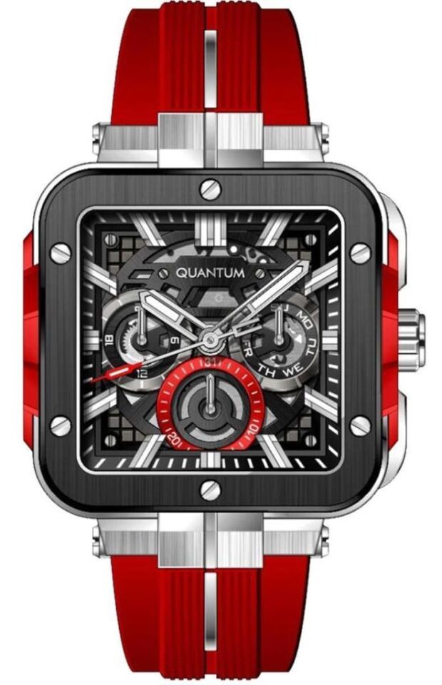 Quantum PWG1102.358 Quartz Silikon Kırmızı 44 mm Erkek Kol Saati