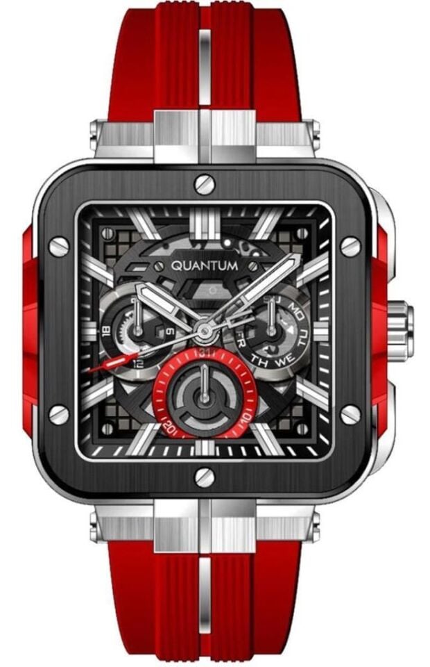 Quantum PWG1102.358 Quartz Silikon Kırmızı 44 mm Erkek Kol Saati