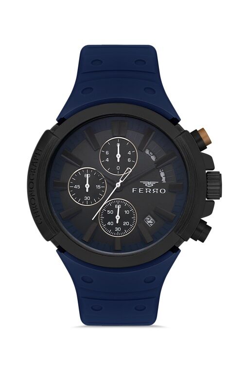 Ferro FM11002D-D Quartz Silikon Lacivert 42 mm Erkek Kol Saati