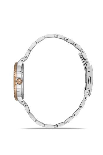 Ferro Rose ve Gümüş Çelik Kordon Kadın Kol Saati FL21349A-E 3ATM Su Geçirmez 2 Yıl Garantili