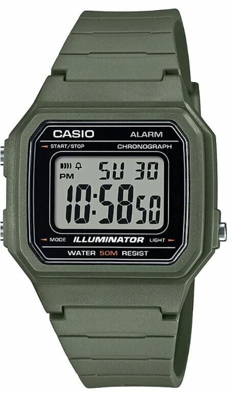 Casio W-217H-3AVDF Quartz Silikon Yeşil Gri Kadran 42 mm Erkek Kol Saati