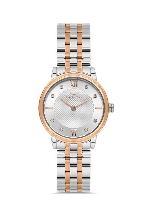 Ferro Quartz Çelik Rose/Gri 30 mm Kadın Kol Saati