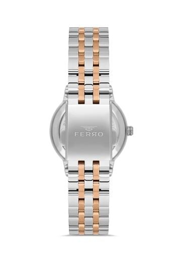 Ferro Quartz Çelik Rose/Gri 30 mm Kadın Kol Saati