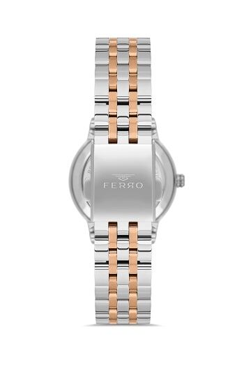 Ferro Quartz Çelik Rose/Gri 30 mm Kadın Kol Saati