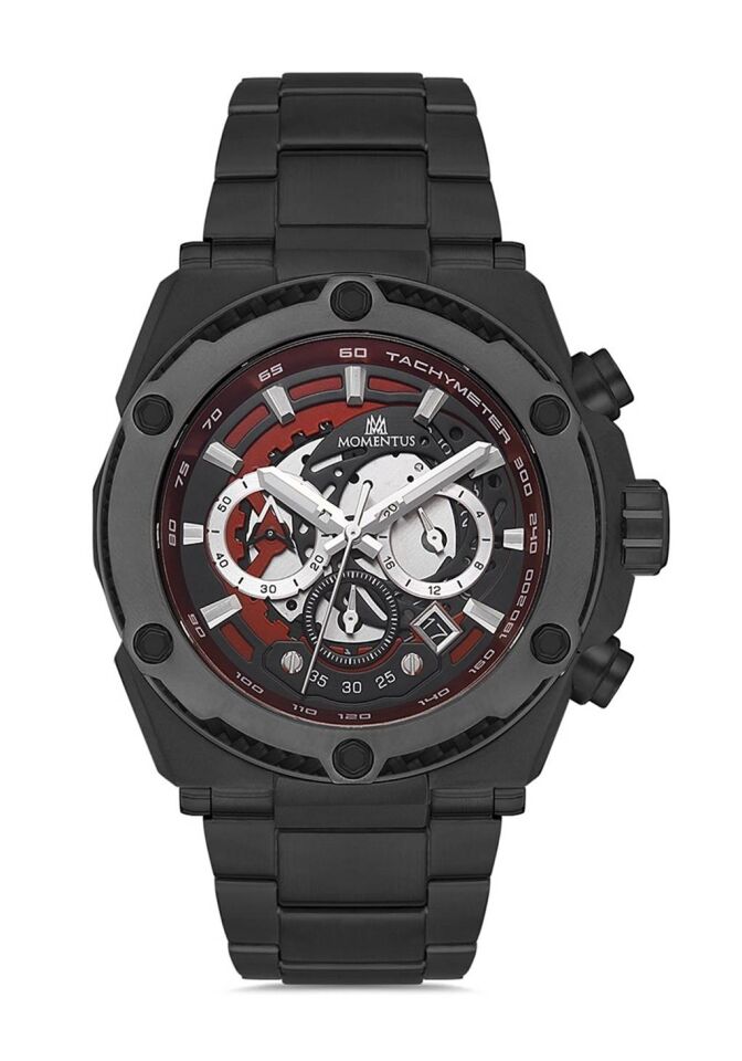 Momentus SM354B-04KM Quartz Çelik Siyah 47 mm Erkek Saat