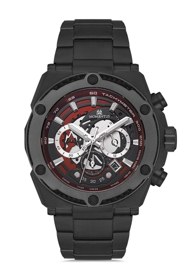 Momentus SM354B-04KM Quartz Çelik Siyah 47 mm Erkek Saat