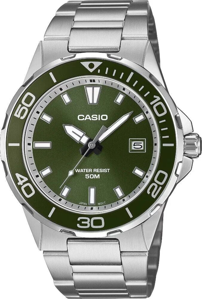 Casio MTD-145D-3AVDF Quartz Çelik Gri Yeşil Kadran 43 mm Erkek Kol Saati