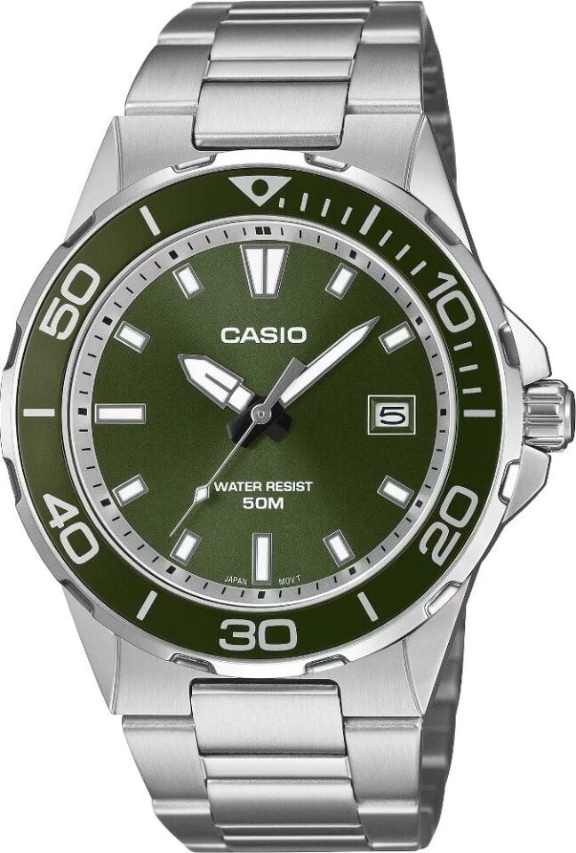 Casio MTD-145D-3AVDF Quartz Çelik Gri Yeşil Kadran 43 mm Erkek Kol Saati