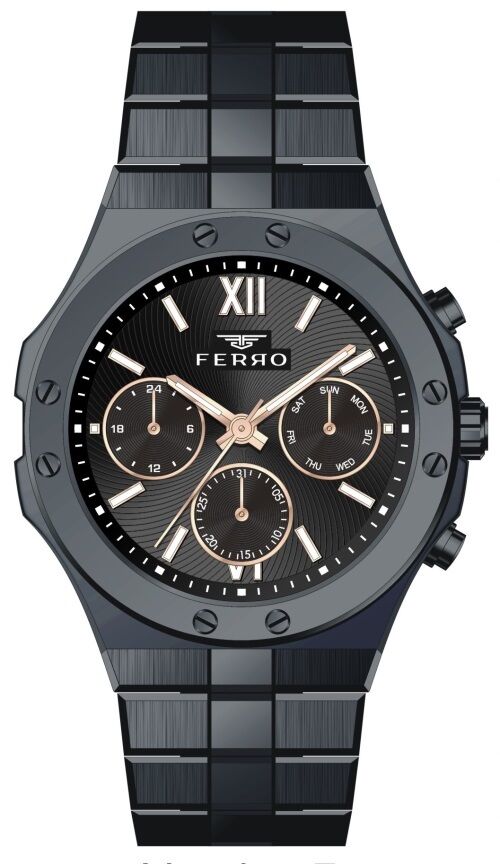 Ferro FM31356A-G 44 mm Siyah Erkek Kol Saati