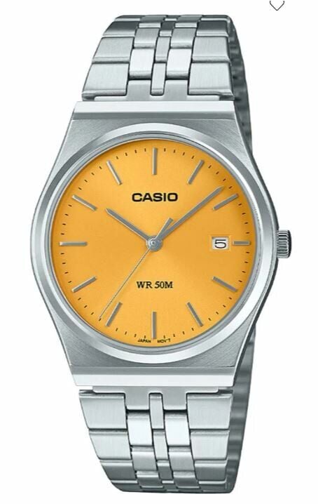 Casio MTP-B145D-9AVDF Quartz Çelik Gri Sarı Kadran 35 mm Erkek Kol Saati