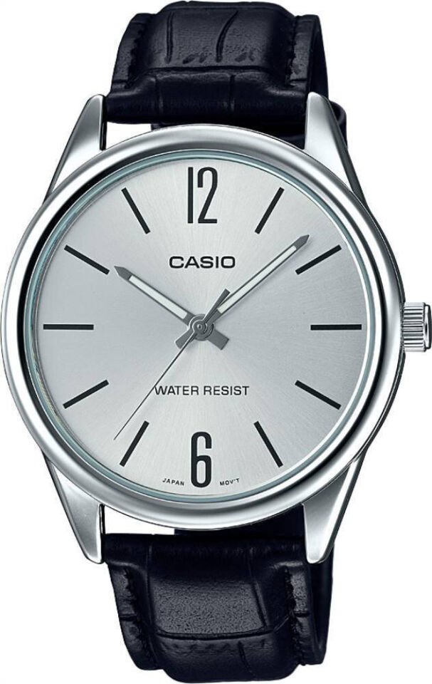 Casio MTP-V005L-7BUDF Quartz Deri Siyah Gümüş Tonu Kadran 40 mm Erkek Kol Saati