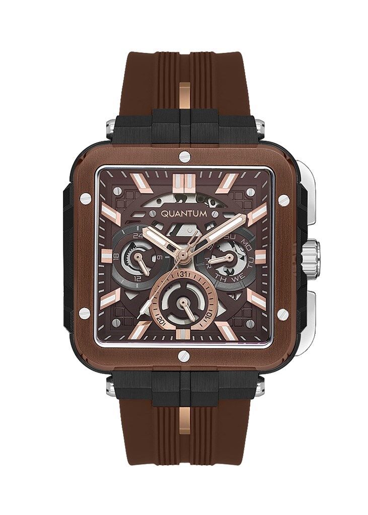 Quantum PWG1102.742 Quartz Silikon Kahverengi 45 mm Erkek Kol Saati