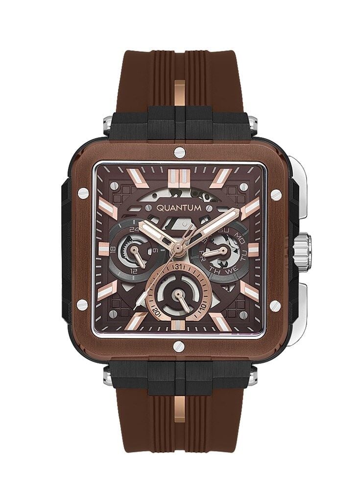 Quantum PWG1102.742 Quartz Silikon Kahverengi 45 mm Erkek Kol Saati