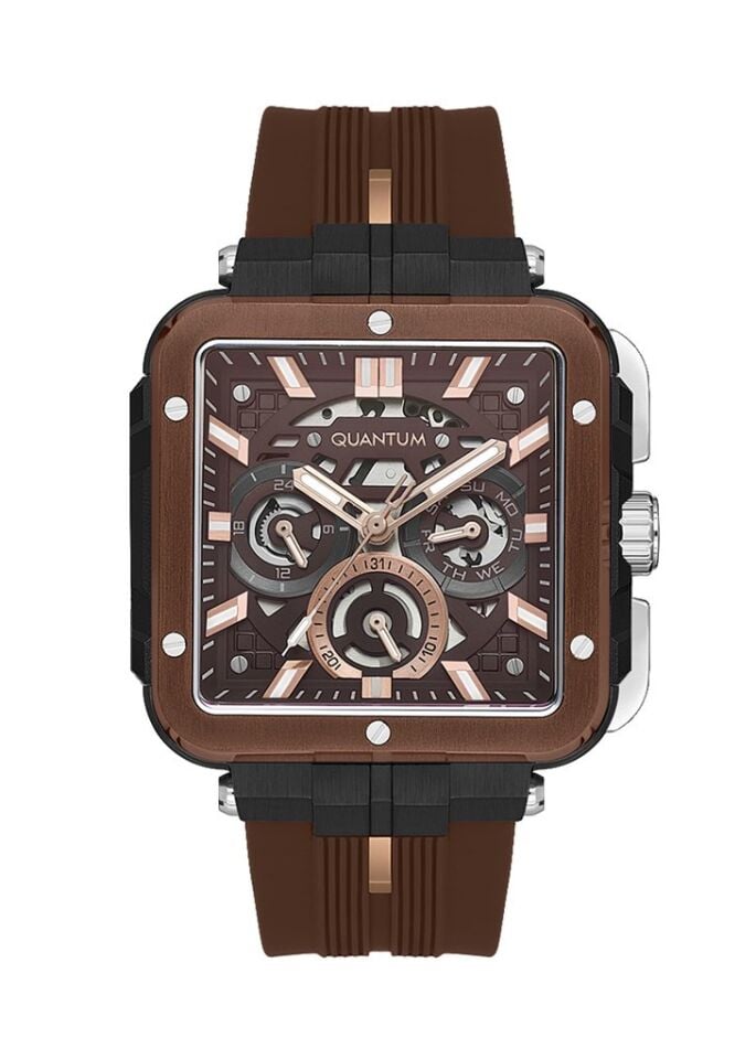 Quantum PWG1102.742 Quartz Silikon Kahverengi 45 mm Erkek Kol Saati