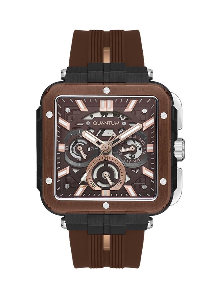 Quantum PWG1102.742 Quartz Silikon Kahverengi 45 mm Erkek Kol Saati