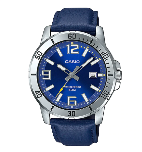 Casio MTP-VD01L-2BVUDF Quartz Deri Lacivert 45 mm Erkek Kol Saati