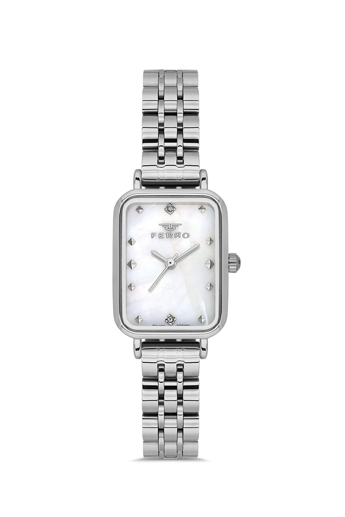 Ferro Gümüş Çelik Kordon Kadın Kol Saati FL21742A-A 3ATM Su Geçirmez 2 Yıl Garantili HediyePaketli