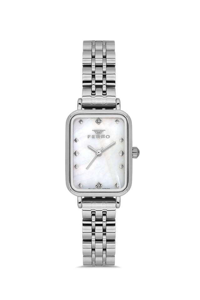 Ferro Gümüş Çelik Kordon Kadın Kol Saati FL21742A-A 3ATM Su Geçirmez 2 Yıl Garantili HediyePaketli