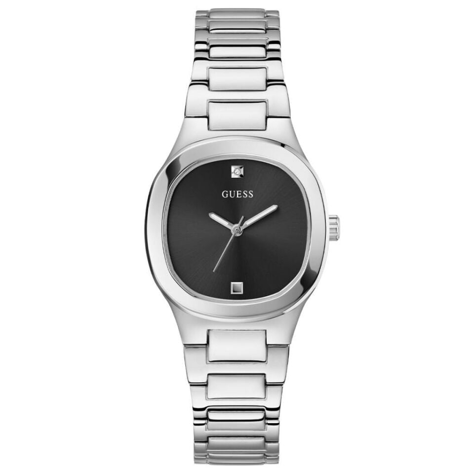 Guess GUGW0615L1 Pırlantalı Quartz Çelik Metalik Gri Siyah Kadran 32 mm Kadın Kol Saati
