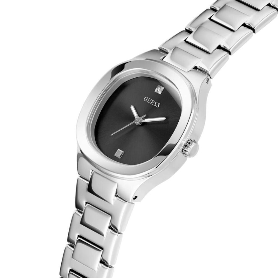 Guess GUGW0615L1 Pırlantalı Quartz Çelik Metalik Gri Siyah Kadran 32 mm Kadın Kol Saati