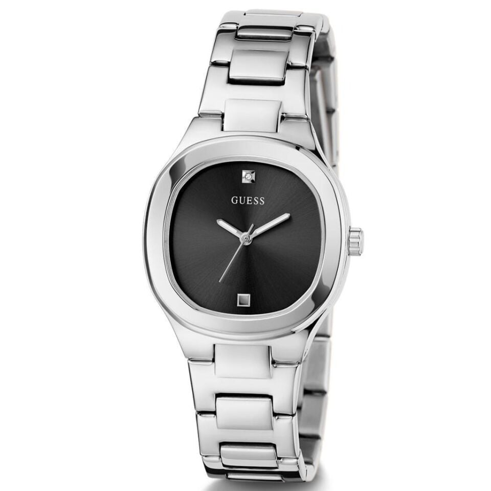 Guess GUGW0615L1 Pırlantalı Quartz Çelik Metalik Gri Siyah Kadran 32 mm Kadın Kol Saati