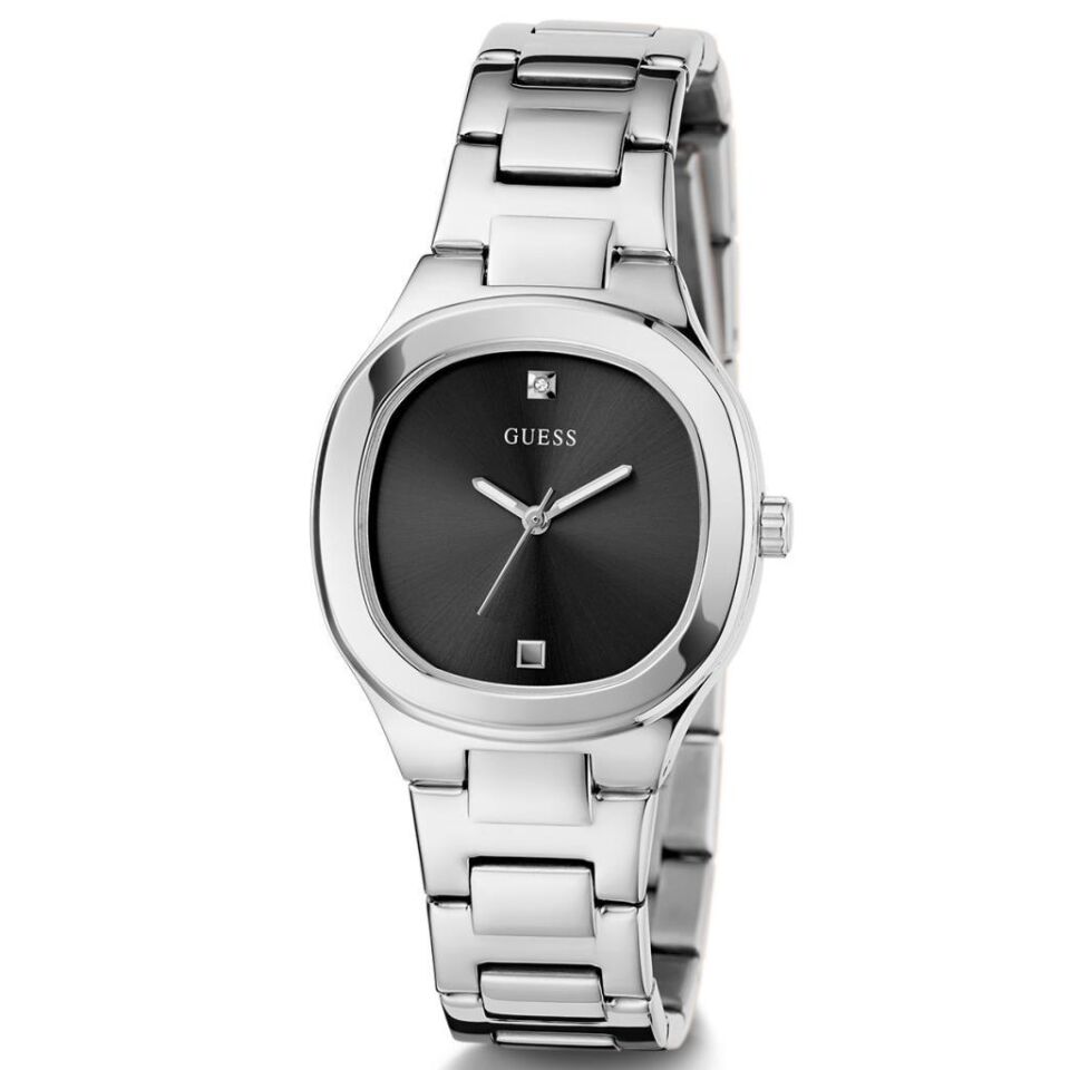 Guess GUGW0615L1 Pırlantalı Quartz Çelik Metalik Gri Siyah Kadran 32 mm Kadın Kol Saati