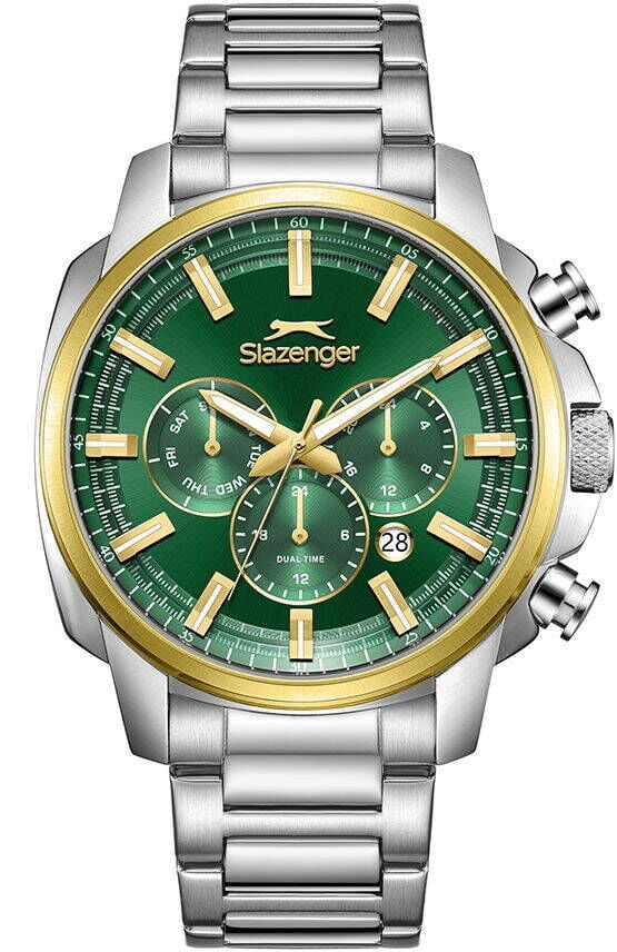 Slazenger SL.09.2479.2.05 Quartz Çelik Altın/Gri Yeşil Kadran 43 mm Erkek Kol Saati