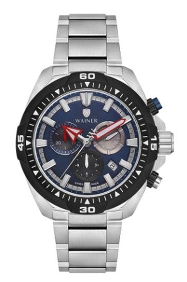 Wainer WA.15559-C Swiss Made Quartz Çelik Gri 45 mm Erkek Kol Saati