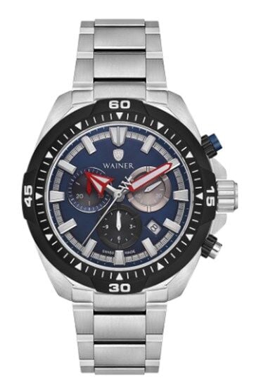 Wainer WA.15559-C Swiss Made Quartz Çelik Gri 45 mm Erkek Kol Saati