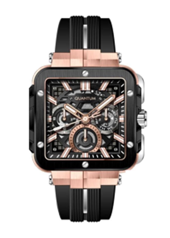 Quantum PWG1102.451 Quartz Siyah Silikon Kordon 10 ATM 48 mm Erkek Kol Saati