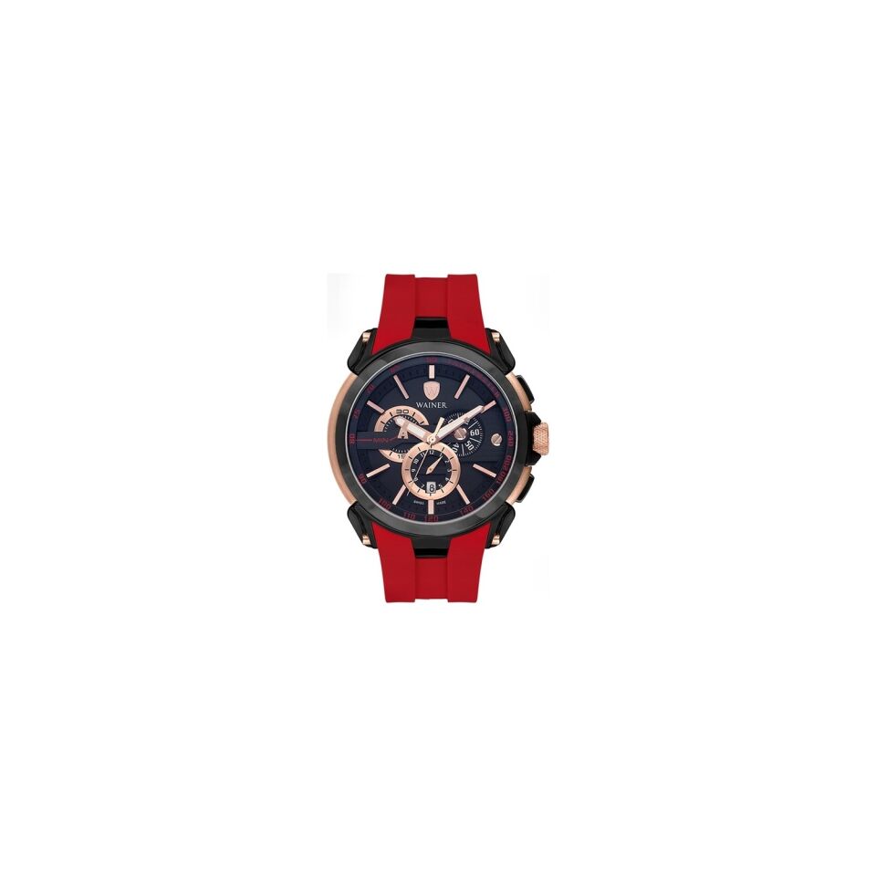 Wainer Swiss Made WA.16910-D 48 mm Kırmızı Silikon Kordonlu Erkek Kol Saati