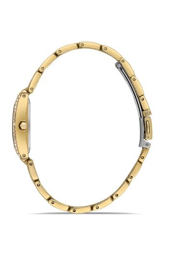 Ferro Sarı Çelik Kordon Kadın Kol Saati FL21483A-B6 3ATM Su Geçirmez 2 Yıl Garantili HediyePaketli