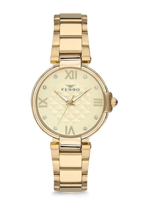 Ferro Sarı Çelik Kordon Kadın Kol Saati F81595A-789-B2