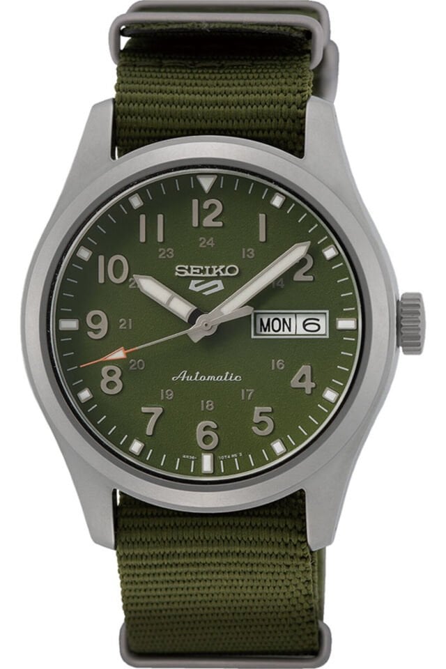 Seiko 5 SRPG33J 40 mm Yeşil Otomatik Nato Kordon Erkek Kol Saati