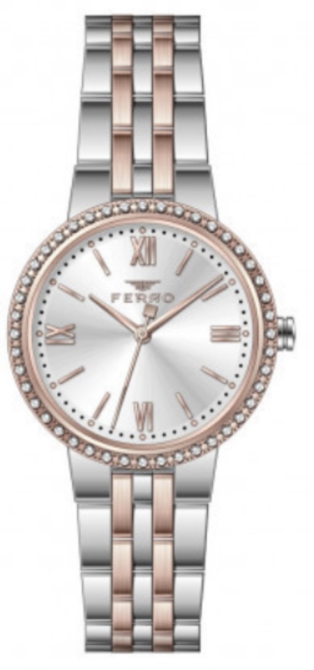 Ferro FL40102A-E Quartz Çelik Rose Gold/Gri 33 mm Kadın Kol Saati