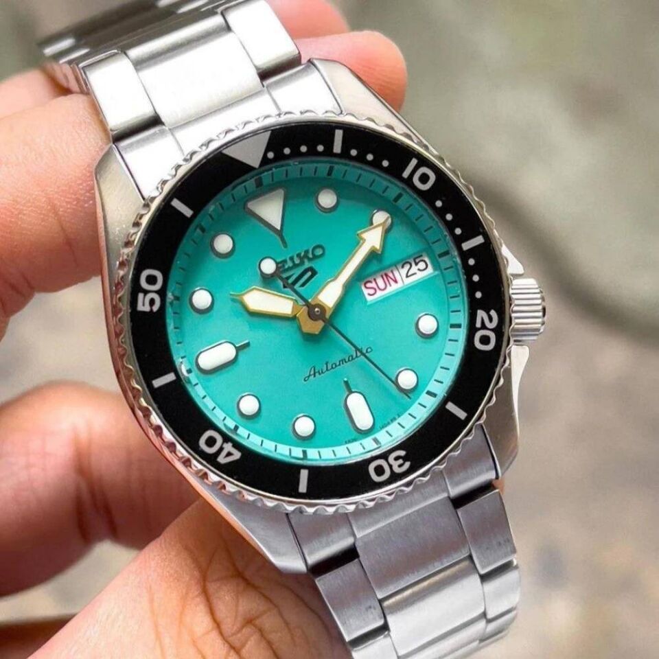 Seiko SRPK33K1 Otomatik Çelik Gri Turkuaz Kadran 10 ATM 38 mm Erkek Kol Saati