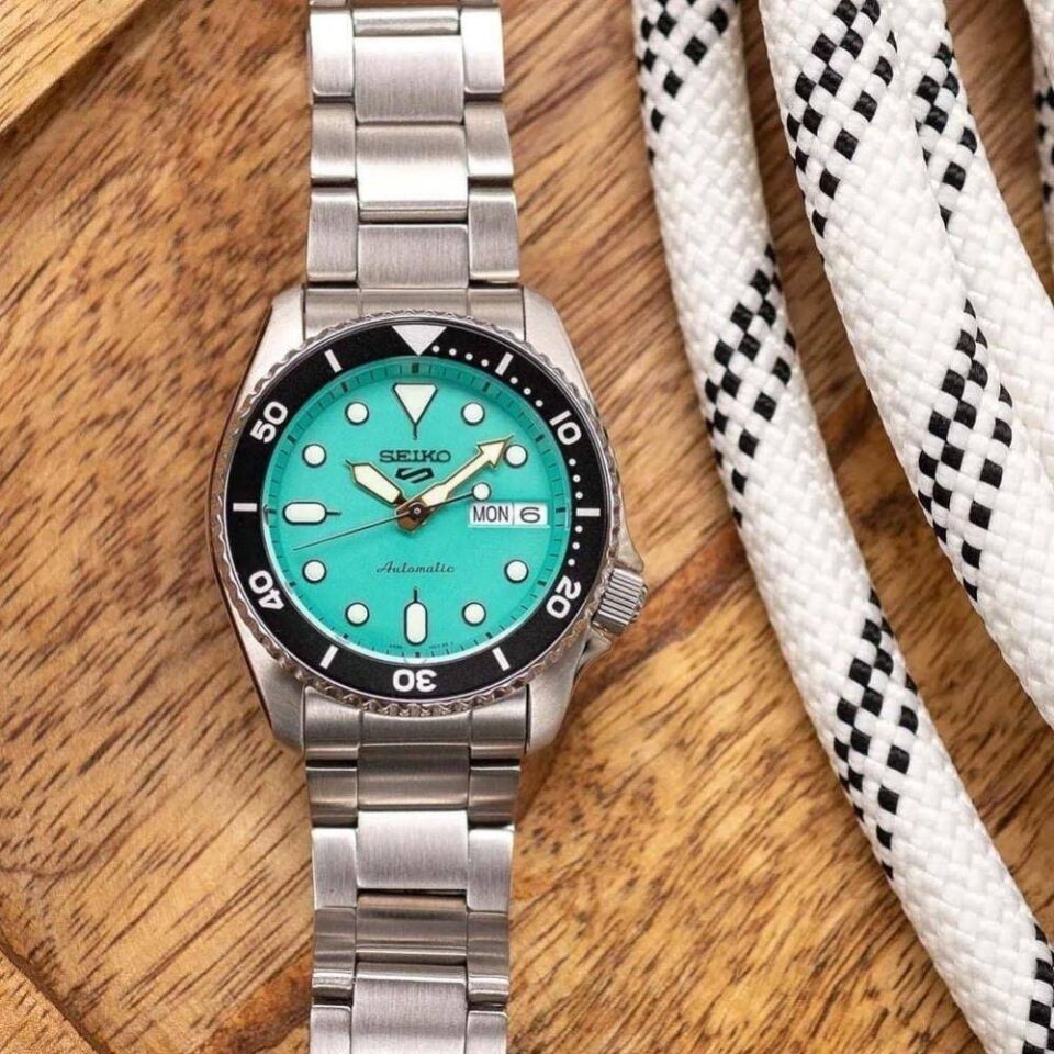 Seiko SRPK33K1 Otomatik Çelik Gri Turkuaz Kadran 10 ATM 38 mm Erkek Kol Saati