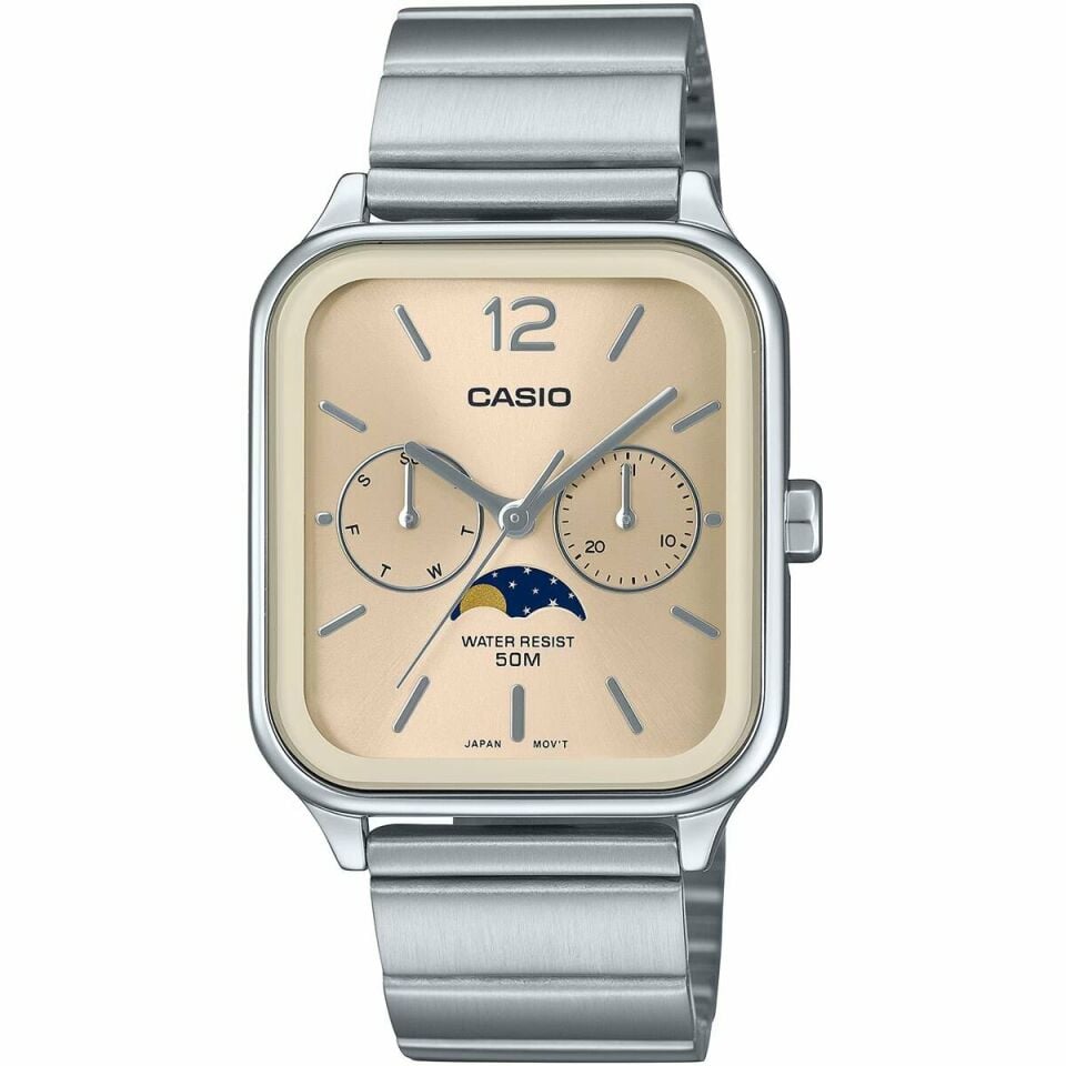 Casio MTP-M305D-9AVDF Quartz Çelik Gri Pembe Kadran 34 mm Erkek Kol Saati