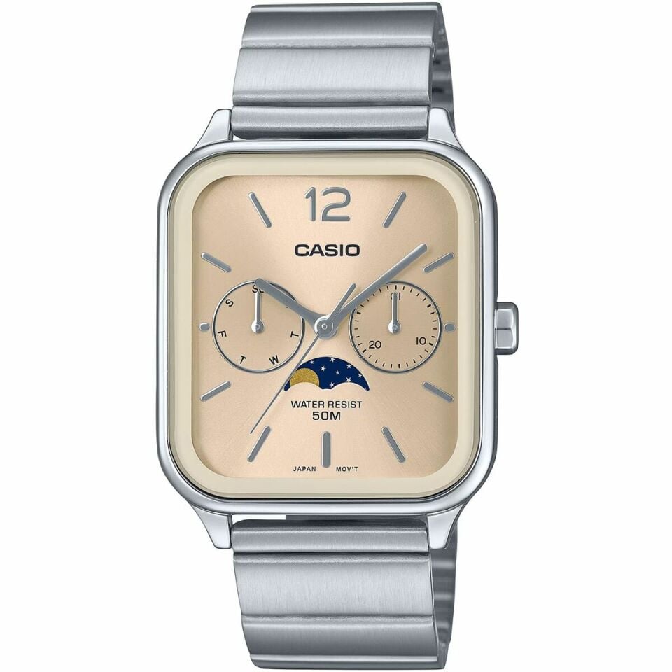 Casio MTP-M305D-9AVDF Quartz Çelik Gri Pembe Kadran 34 mm Erkek Kol Saati