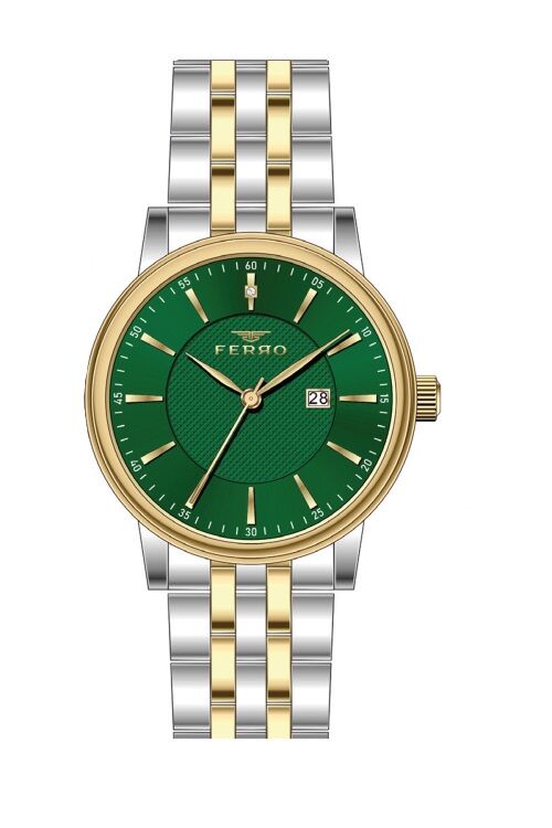 Ferro Sarı ve Gümüş Çelik Kordon Erkek Kol Saati F11479AWT-D6 3 ATM Su Geçirmez 2 Yıl Garantili