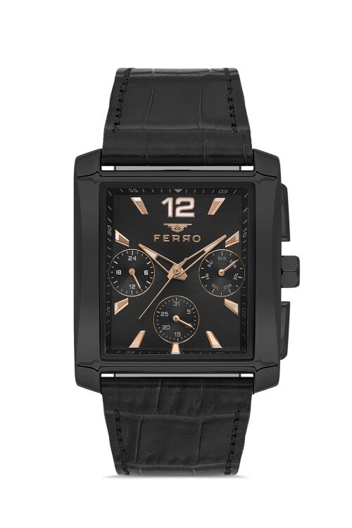 Ferro FM11465BWT-G Quartz Deri Siyah 38 mm Erkek Kol Saati