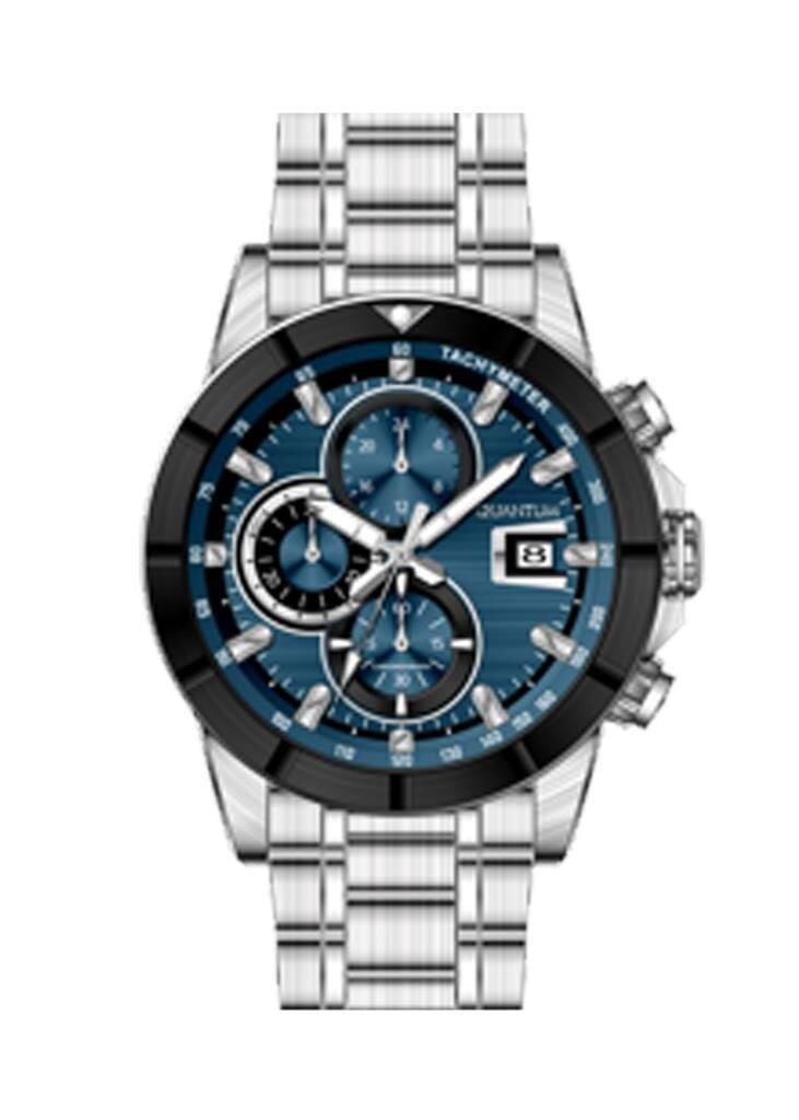 Quantum HNG1067.300 Quartz Çelik Gri Mavi Kadran 45 mm Erkek Kol Saati